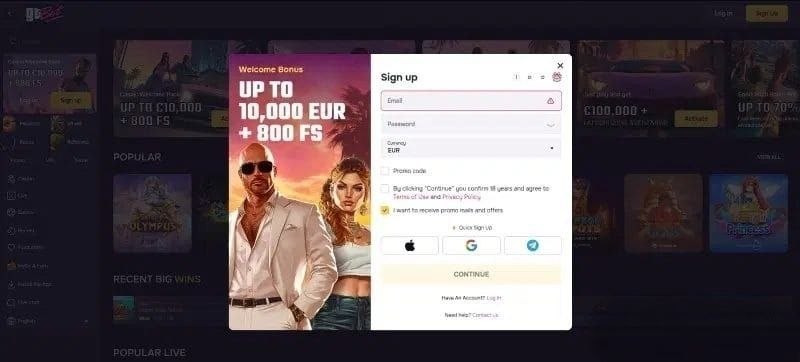 Registratie bij bookmaker zonder GTBet